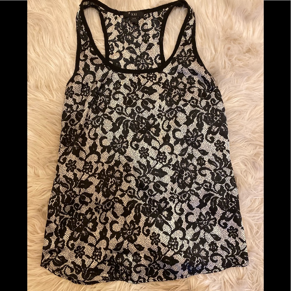 Black and grey floral lace print blouse